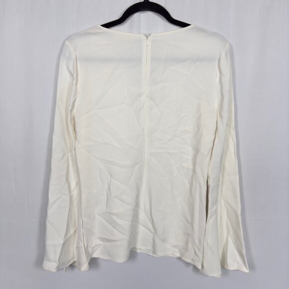 Ramy Brook Allie Lace-up Long-Sleeve Top White Size 2 - Picture 6 of 10